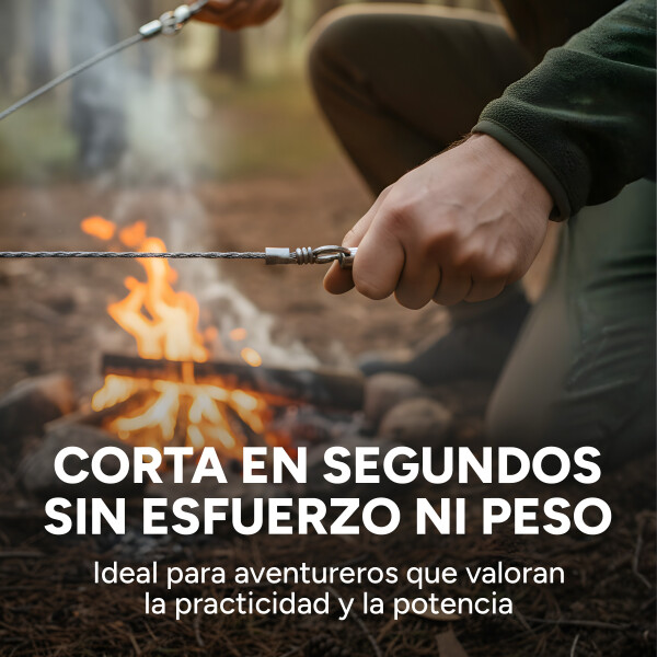 Sierra De Cuerda Manual Para Exteriores De 1 Metro Camping Color Plateado