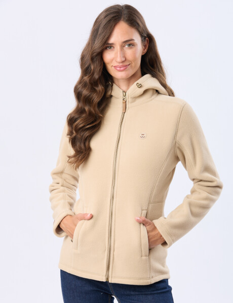 CAMPERA POLAR CON CAPUCHA Beige