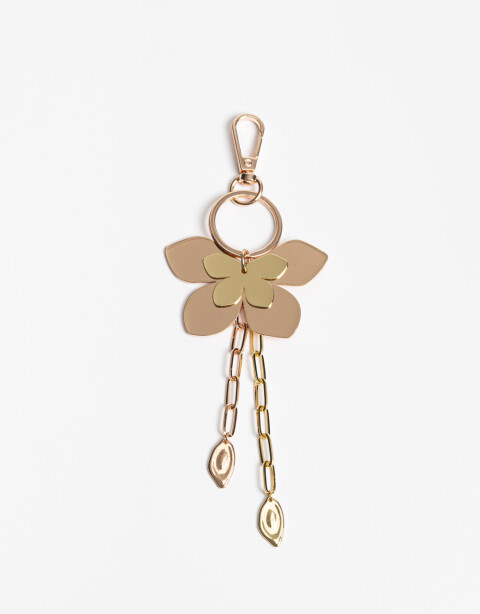 Llavero Metal Llavero Y Bag Charm Flor Acrílico - Combinacion Bicolor