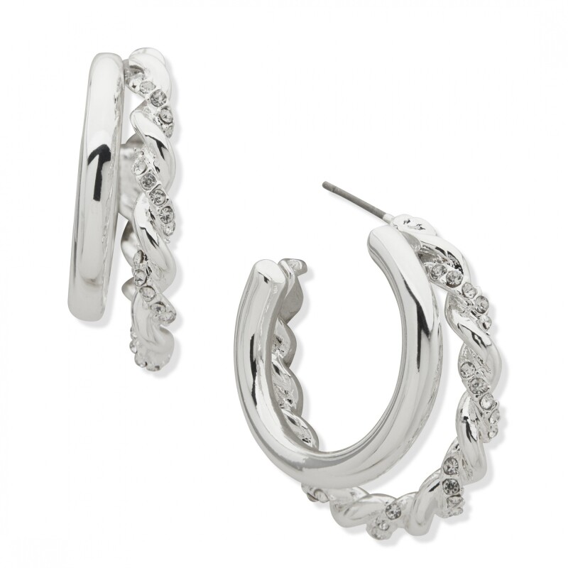 Aro Pe 32Mm Double Hoop Pst Crystal