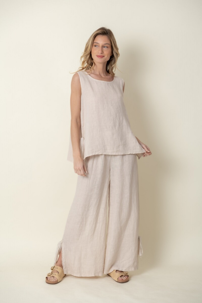 PANTALON FLOR DE NARANJO - Beige 