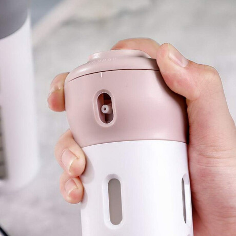 Dispensador con 4 Botellas Portátil Viaje Shampoo Crema Gel Rosa
