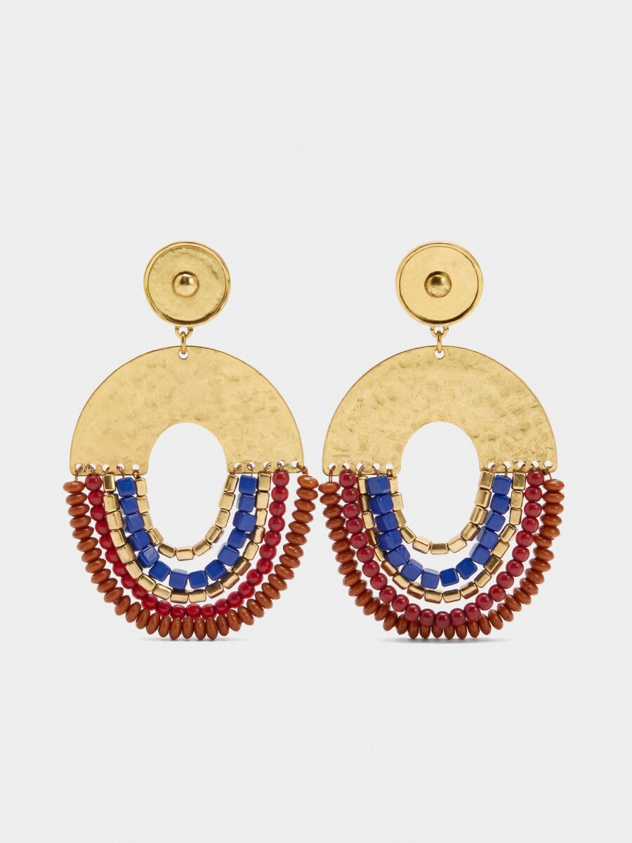 Pendientes De Arco Con Cuentas multicolor