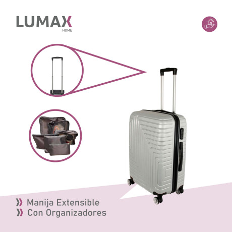 Valija Carry-on de mano Rígidas Con Organizadores Plateado