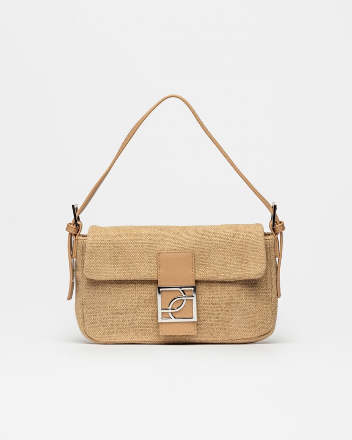 Cartera al hombro Signature en canvas Natural