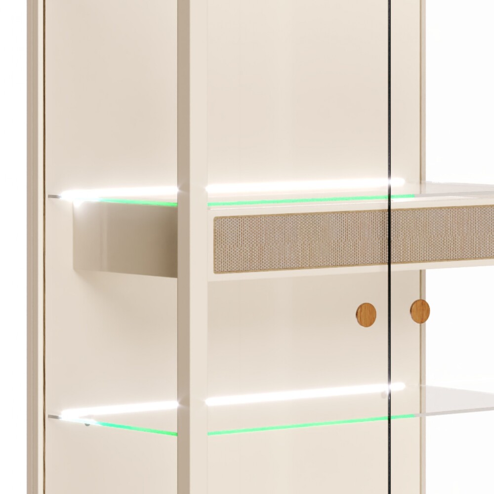 Cristalero con Luz LED DUNE - Linea Manhattan Off White