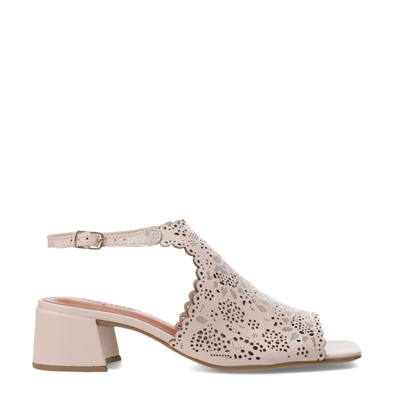 Sandalias de Mujer Bottero Cuero Calado Beige