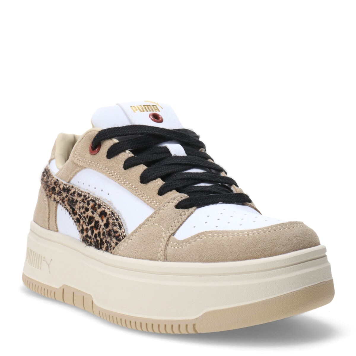Championes de Mujer Puma Rebound Femme Low Animal - Blanco - Beige Tostado - Dorado 