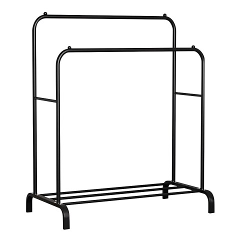 Perchero Para Ropa De Metal Doble Práctico Y Resistente Color Negro Perchero Para Ropa De Metal Doble Práctico Y Resistente Color Negro