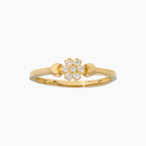 Anillo de Oro 18K con Flor de Circonias Anillo De Oro 18k Con Flor De Circonias