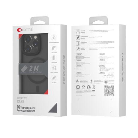 Protector case anti-shock magnética iphone 14 pro devia borde metálico Black