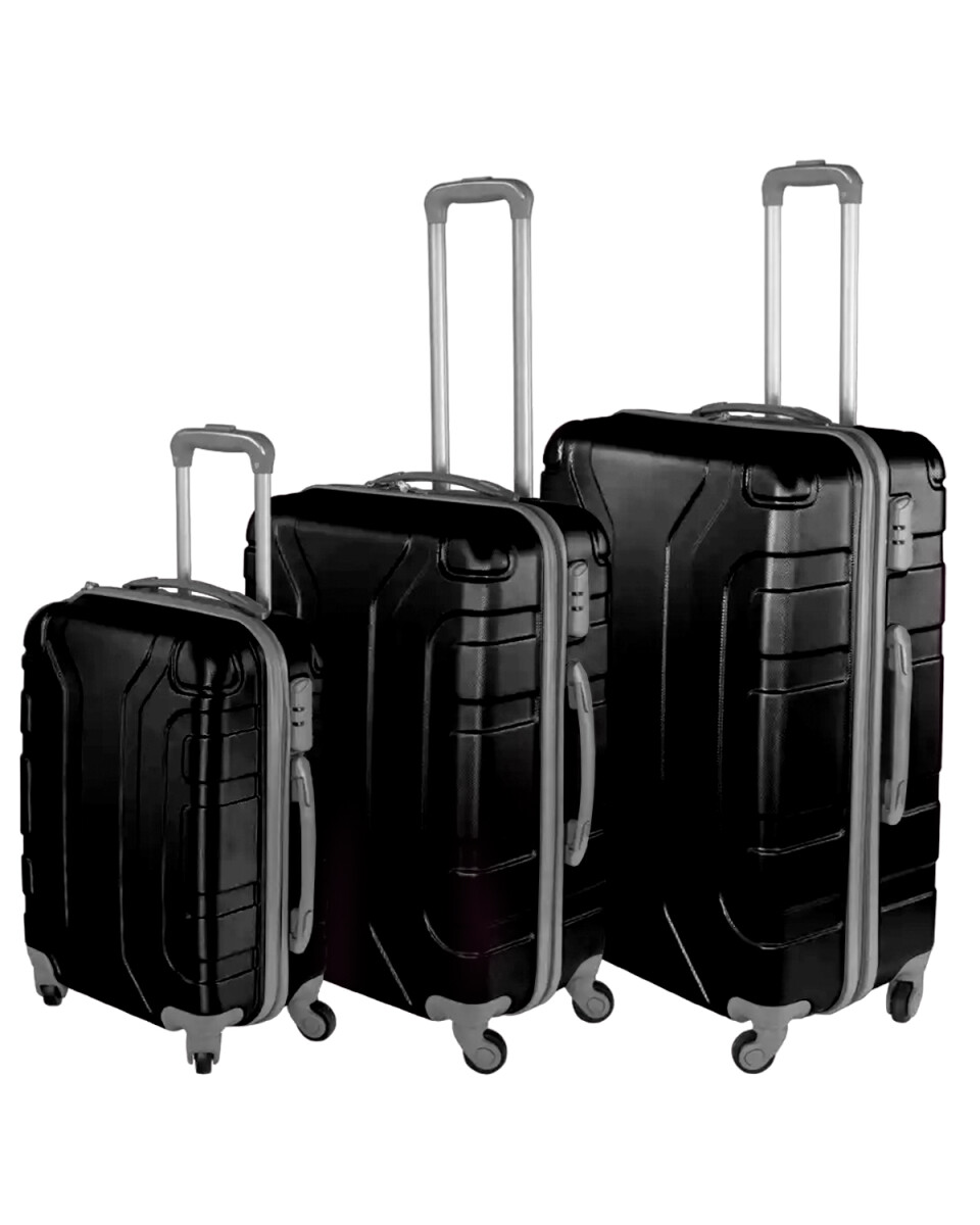 Set de 3 valijas de viaje rígidas Arye con ruedas - Negro 
