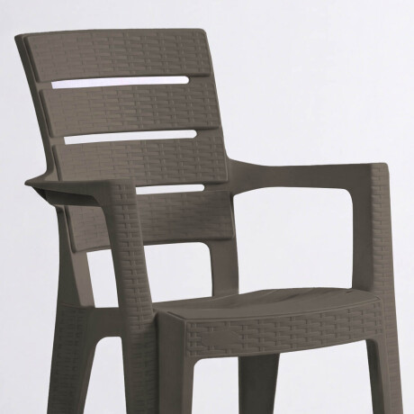 Silla Jardín Rattan Apilable UV 150kg Exterior Turca Marron