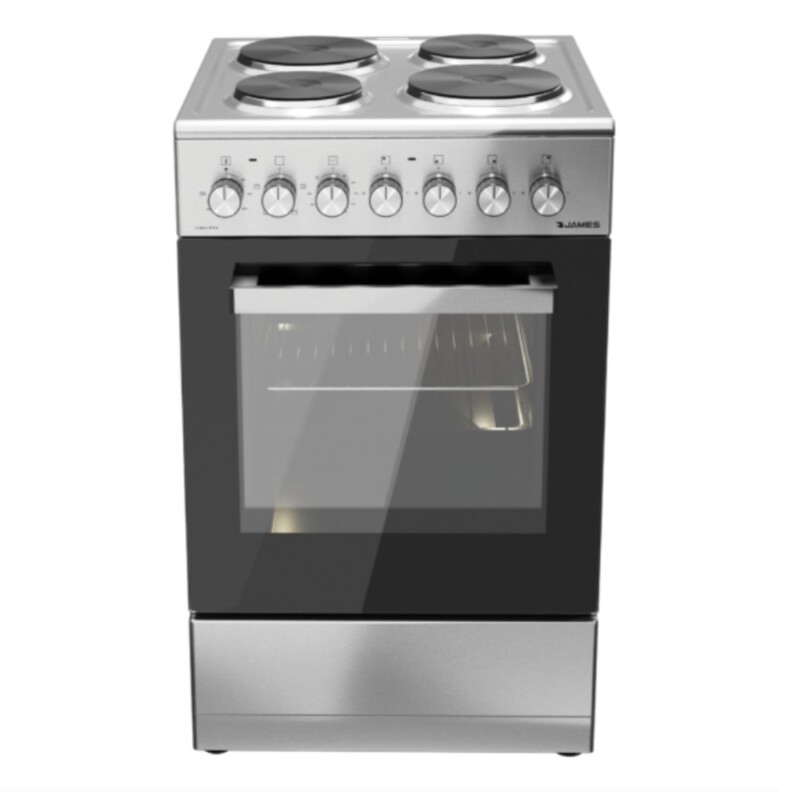 Cocina James eléctrica 4 discos + horno blanca Acero inoxidable