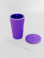 Vaso Con Tapa + Sorbito Beverly Violeta