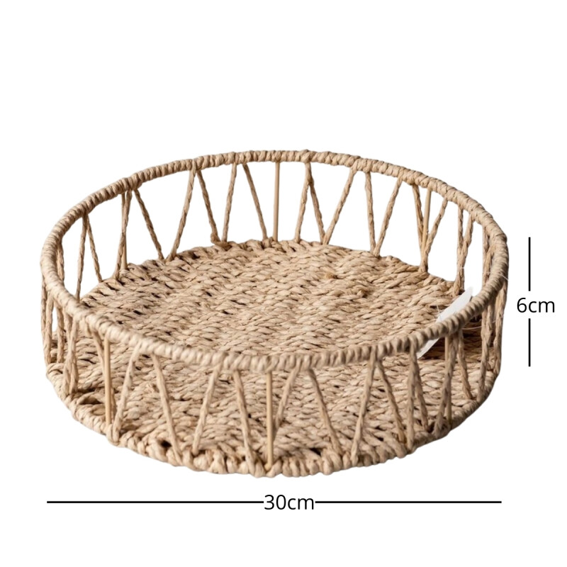 Bandeja centro de mesa 30x6 cms fibras naturales NATURAL