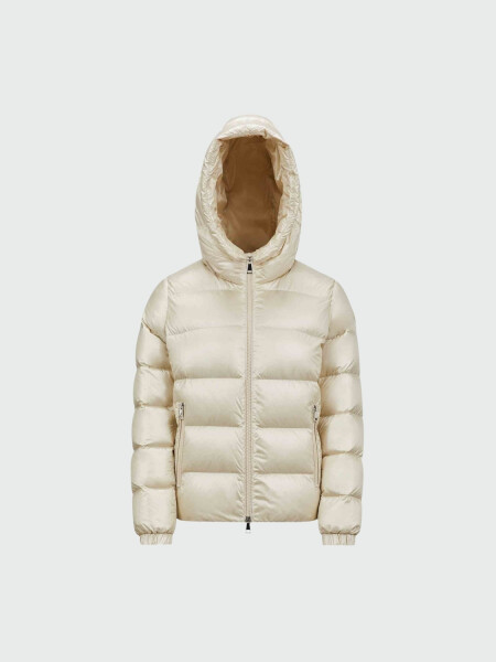 Moncler - Campera rellena de plumas con capucha, Biron Blanco