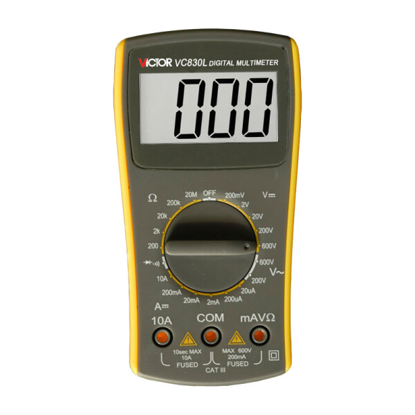 Multímetro digital 600V AC/DC, OHM, diodo VC830L ELE08589