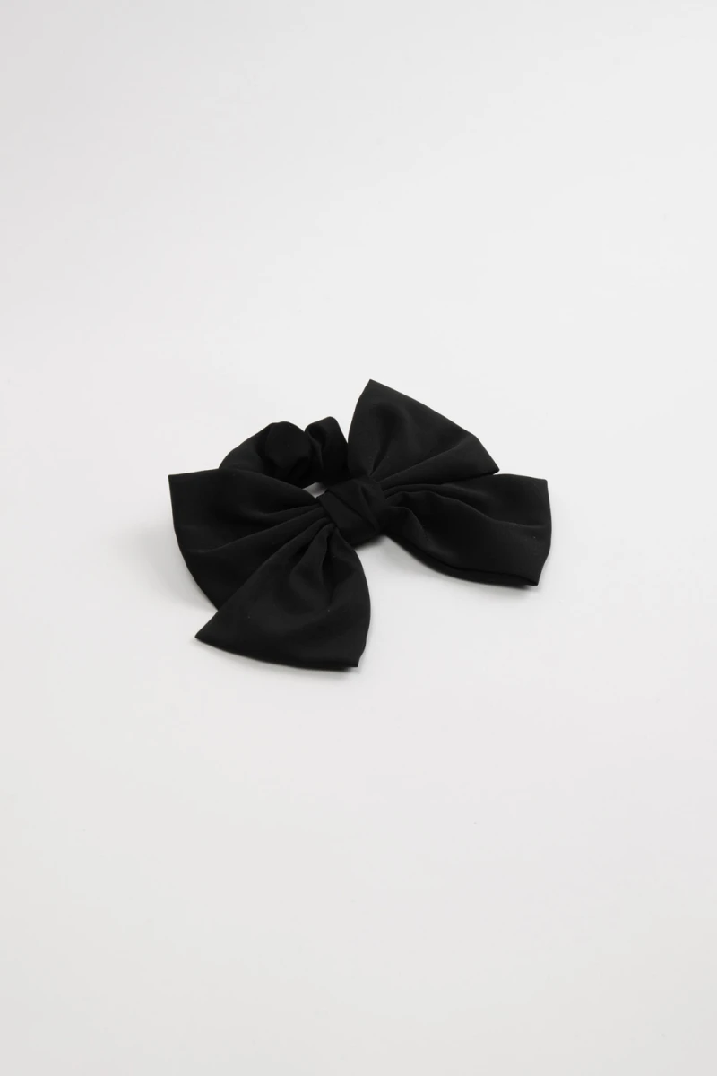 Scrunchie pointelle Negro