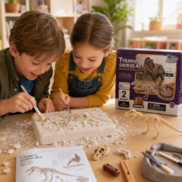 Kit Excavación Fósil Tiranosaurio Rex T-Rex Didáctico Verde 1