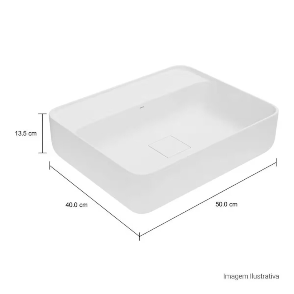 Bacha de apoyo rectangular 50x40 cm c/mesa blanco Deca Bacha De Apoyo Rectangular 50x40 Cm C/mesa Blanco Deca