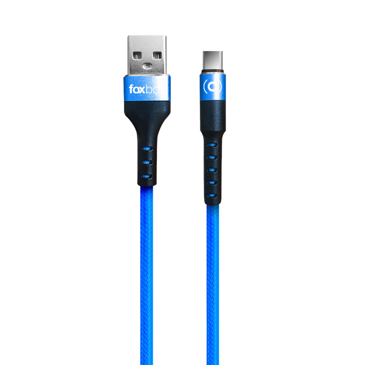 Cable USB A LIGHTNING 20W Fast Charge 1m FOXBOX ROUND SERIES - Blue 