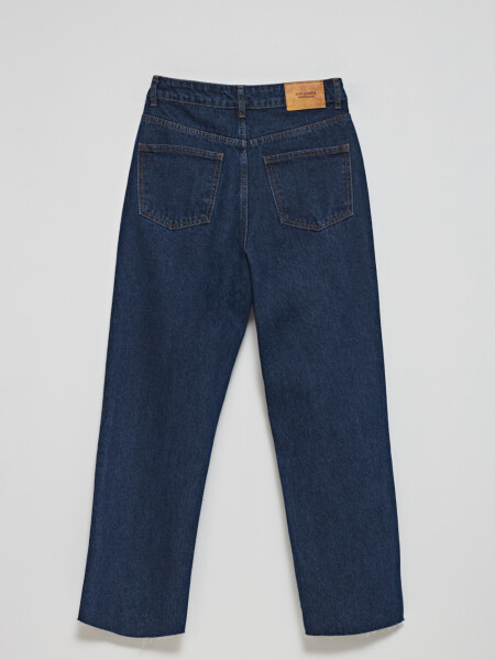 Pantalón de jean recto Azul Oscuro