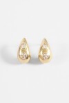 Aros gota strass acero dorado