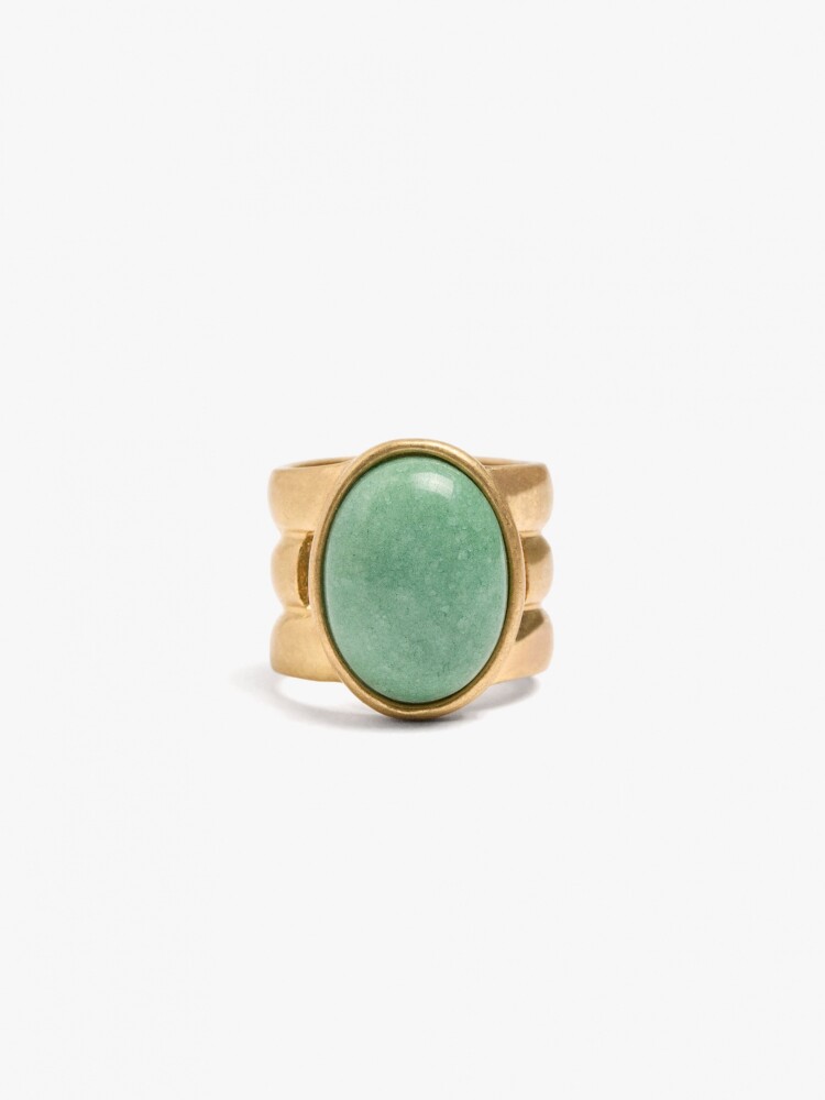 Anillo Ovalado De Piedra verde