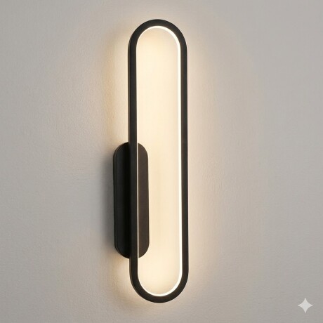 Aplique Led Oval luz indirecta 20W Negro