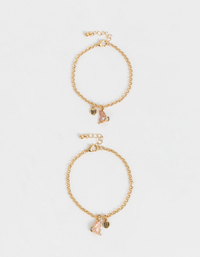 Pulseras Flexibles Sets Mariposa Pulseras Para Compartir Girl Gang - Dorado
