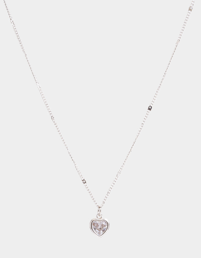 Cadena Corta con Dije Con cubic zirconia Collar Con Dije Con Cubic Zirconia - Plateado