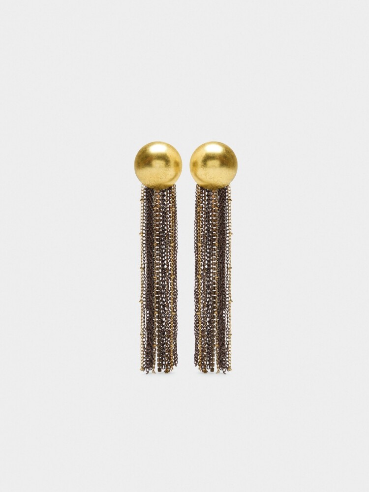 Pendientes Largos De Cadenas Y Cristales bicolor