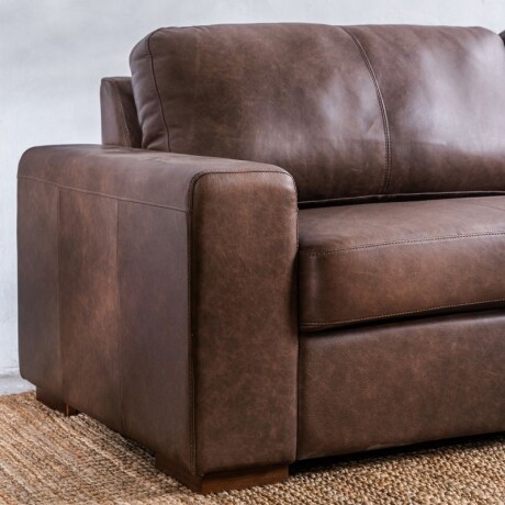 Sillón Cuero Deeni 3 Cuerpos Chocolate U
