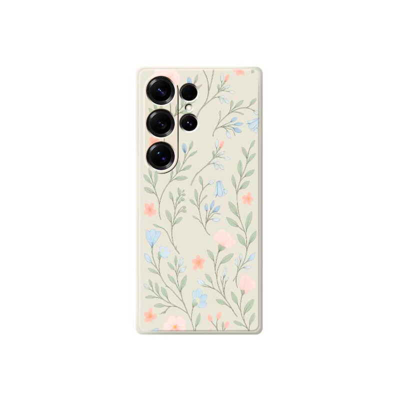 Protector para Samsung Galaxy S25 Ultra diseño flores beige Protector Para Samsung Galaxy S25 Ultra Diseño Flores Beige