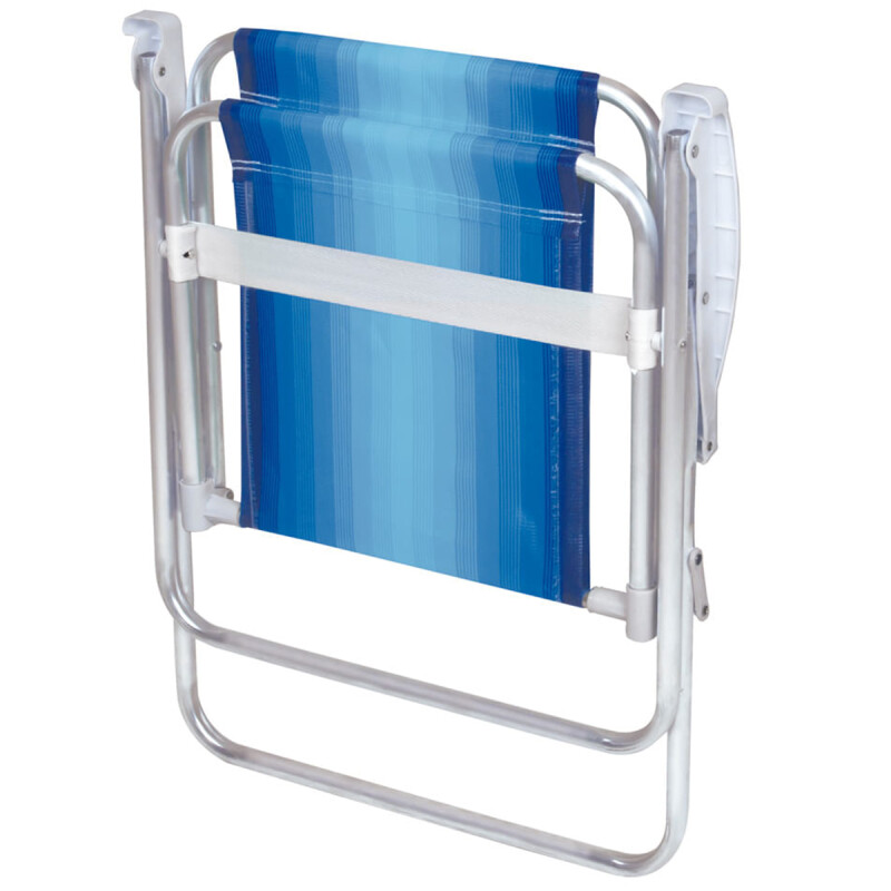 Silla Alta Aluminio Clásica A Rayas AZUL