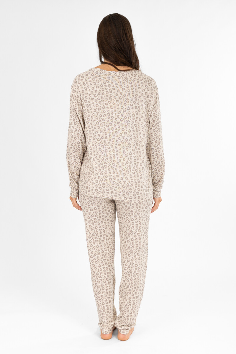 Pijama need leopard beige Crema