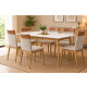 Juego de Comedor CRISTAL 1,60 x 0,90 con 6 Sillas Gris – Imbuia y Blanco Juego de Comedor CRISTAL 1,60 x 0,90 con 6 Sillas Gris – Imbuia y Blanco