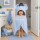Toalla Infantil con Capucha 76x76cm Elefante Celeste