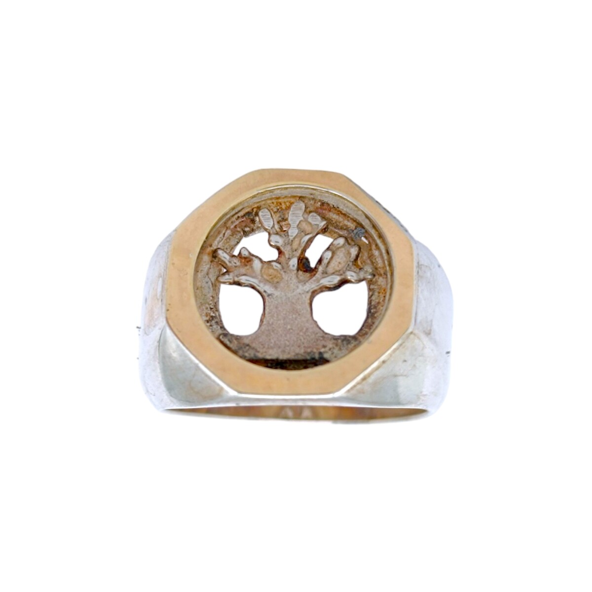Anillo Arbol de la Vida-Plata y Oro-Sin Piedra-AN5841 - sinpiedra 