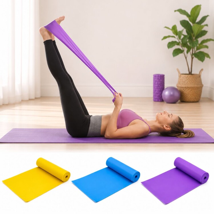 Banda elástica plana para pilates 1,20MTSX15CMSX0,55CM Banda elástica plana para pilates 1,20MTSX15CMSX0,55CM