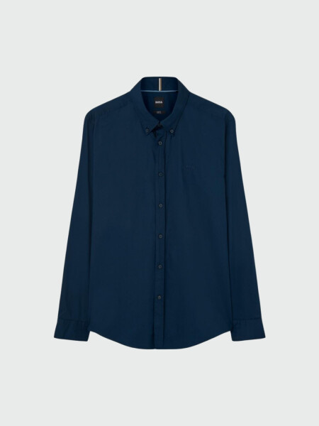 BOSS - Camisa en Algodón Azul Oscuro