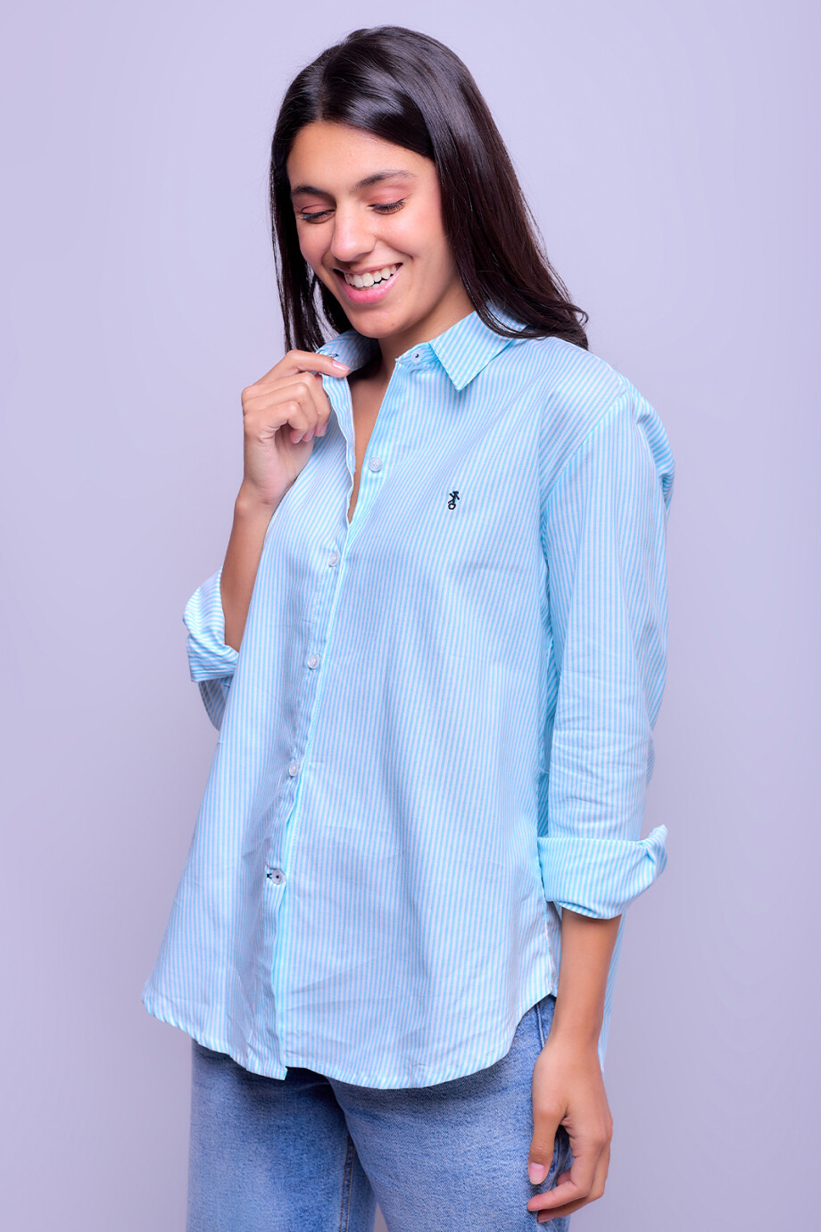 Camisa Dama Emi Raya Celeste 1