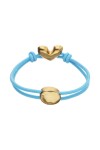 PULSERA DE HILO ELÁSTICO AZUL CON CORAZÓN BAÑADO EN ORO 18K Pulsera