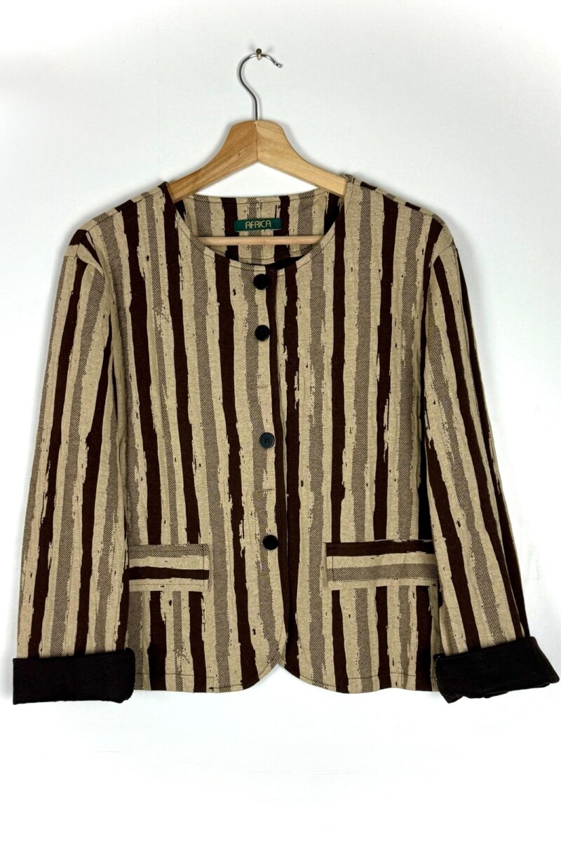 CHAQUETA ALGODON CLAY - CHOCO/BEIGE 