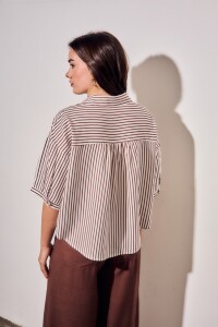Camisa Rayada Burdeos