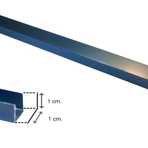 Perfil Para Pared Aluminio Azul Mate 3Mts Largo Viscardi 000