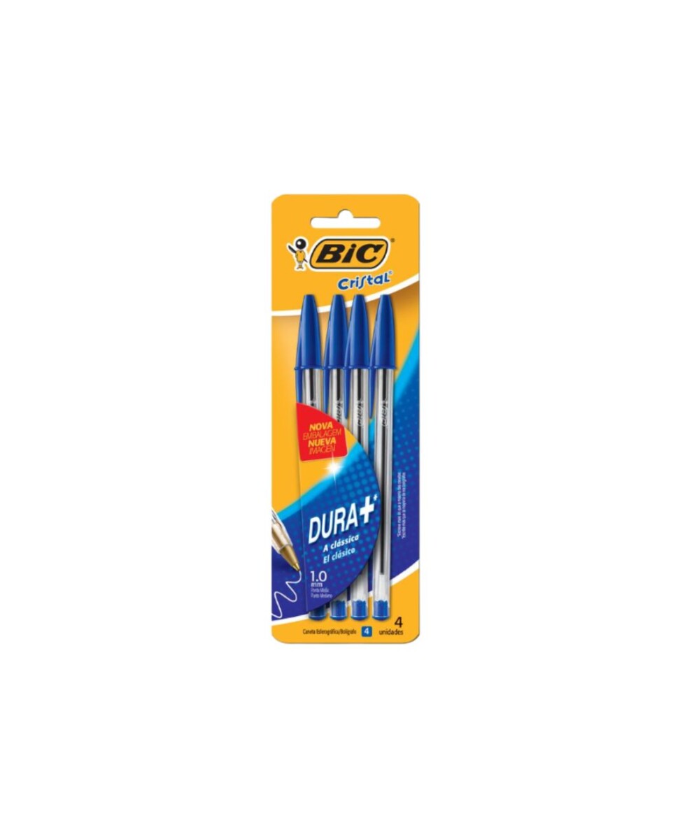 BOLIGRAFO BIC CRISTAL MEDIANO AZUL BLISTER X4U - S/C 