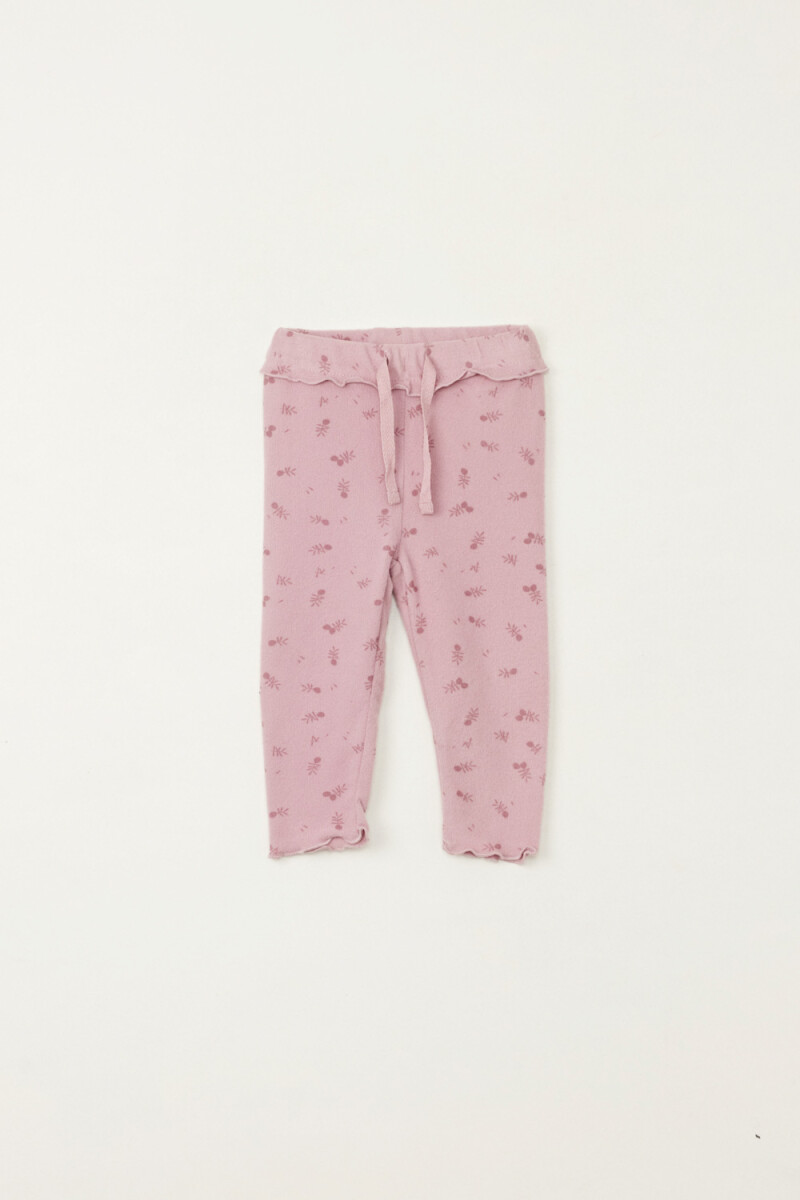 Set remera y pantalón lanilla Rosa