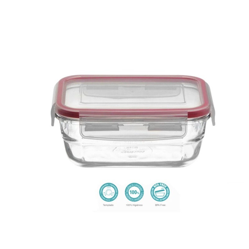 Tupper Hermético Rectangular de Vidrio 400 ml FACILITA MAIS POTE HERMETICO RECT. 400 ML